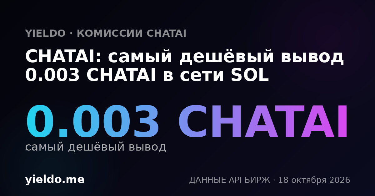 CHATAI: самый дешёвый вывод 0.003 CHATAI в сети SOL