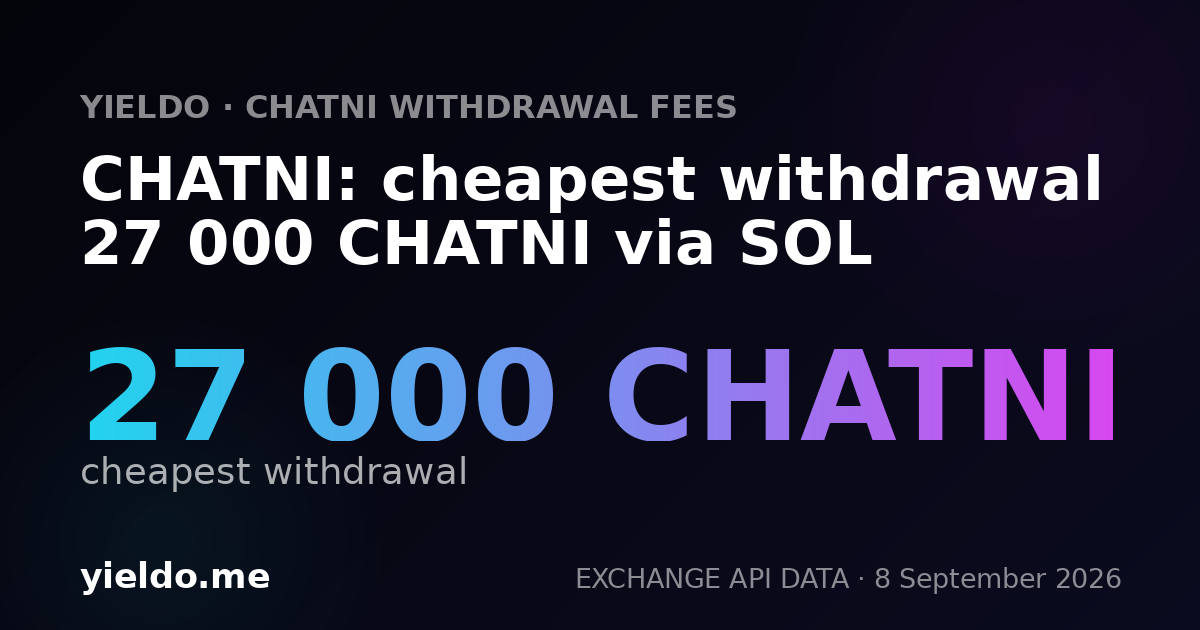CHATNI: cheapest withdrawal 27 000 CHATNI via SOL