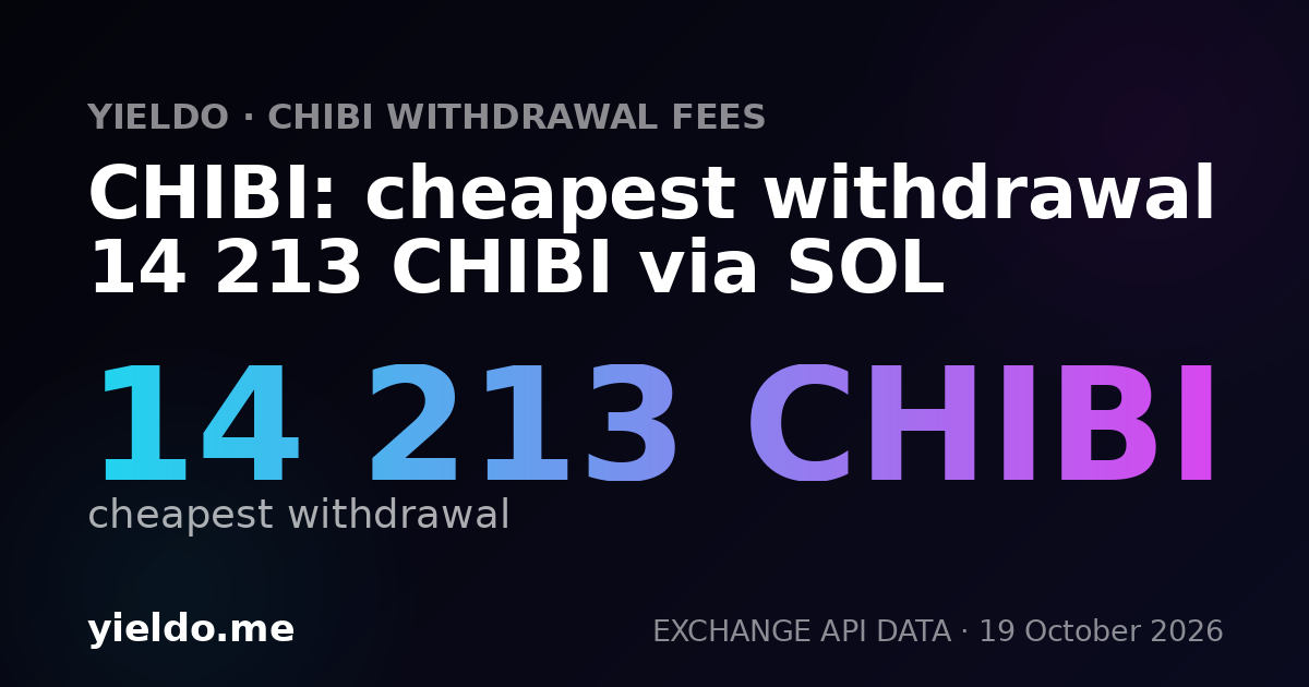 CHIBI: cheapest withdrawal 14 213 CHIBI via SOL