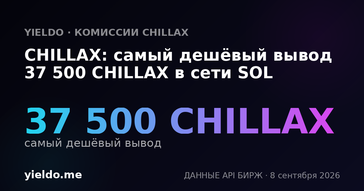 CHILLAX: самый дешёвый вывод 37 500 CHILLAX в сети SOL