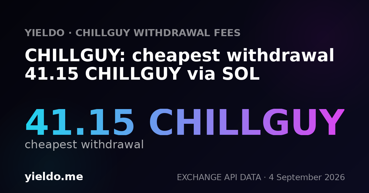CHILLGUY: cheapest withdrawal 45.81 CHILLGUY via SOL