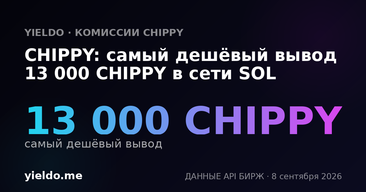 CHIPPY: самый дешёвый вывод 13 000 CHIPPY в сети SOL