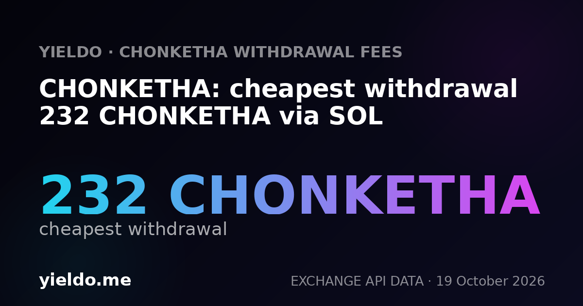 CHONKETHA: cheapest withdrawal 232 CHONKETHA via SOL
