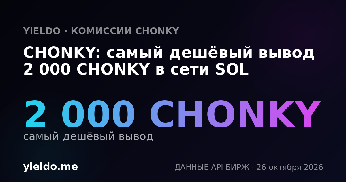 CHONKY: самый дешёвый вывод 2 000 CHONKY в сети SOL