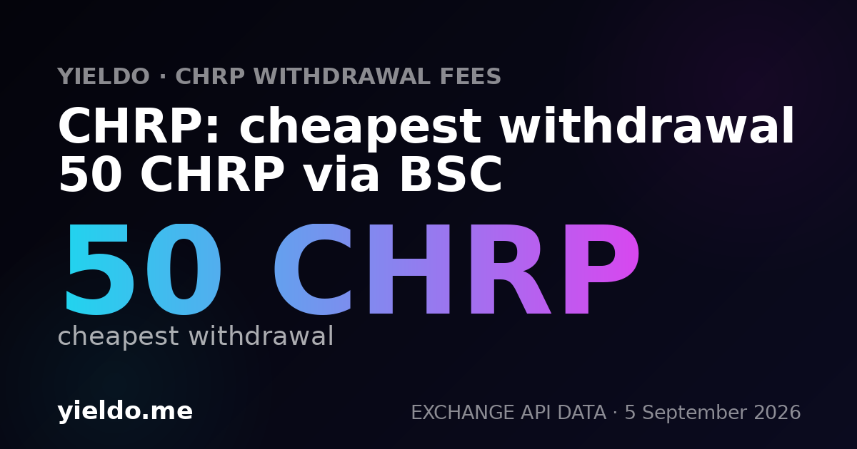 CHRP: cheapest withdrawal 50 CHRP via BSC