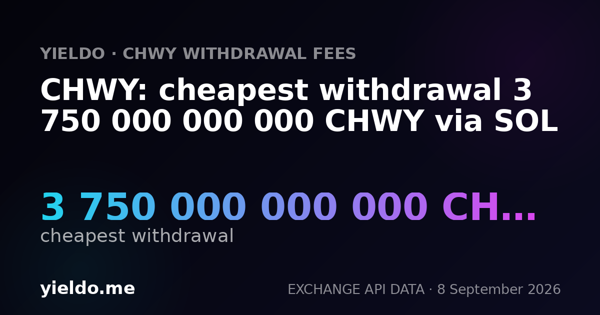 CHWY: cheapest withdrawal 3 750 000 000 000 CHWY via SOL