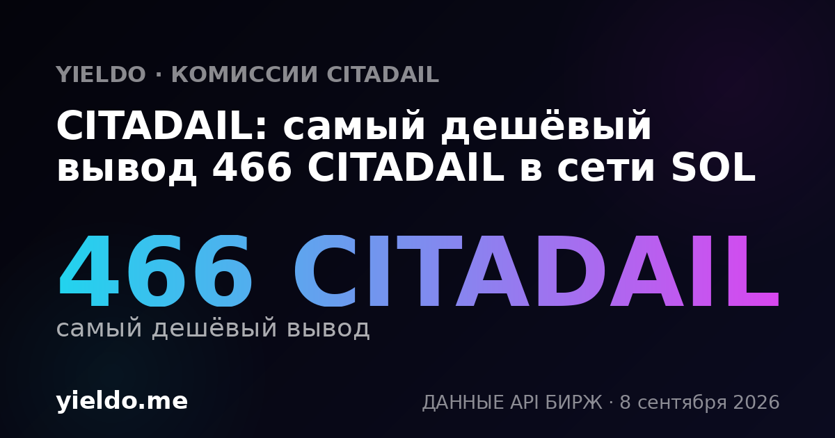 CITADAIL: самый дешёвый вывод 466 CITADAIL в сети SOL