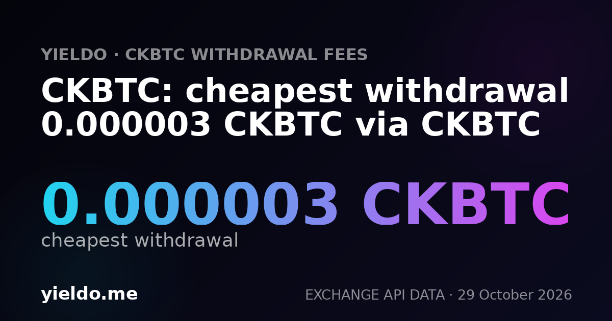 CKBTC: cheapest withdrawal 0.000003 CKBTC via CKBTC