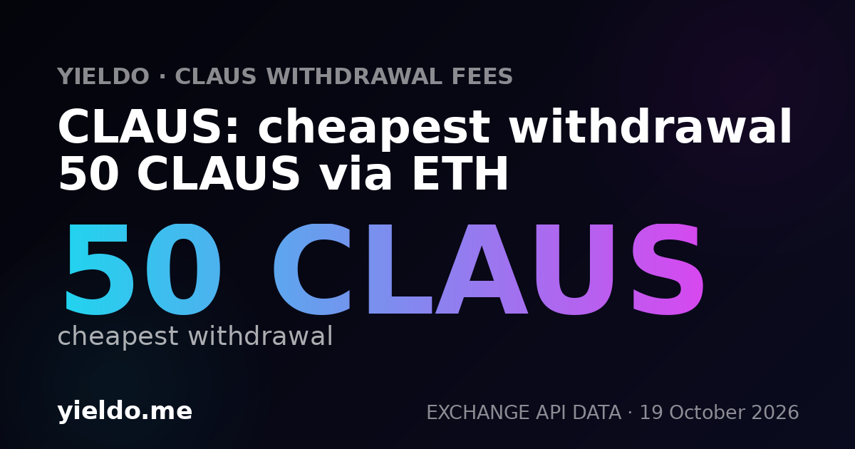 CLAUS: cheapest withdrawal 50 CLAUS via ETH