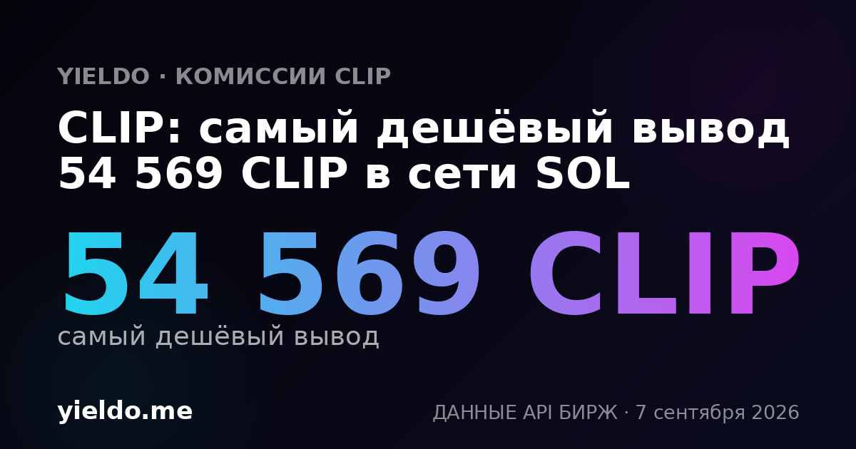 CLIP: самый дешёвый вывод 54 569 CLIP в сети SOL