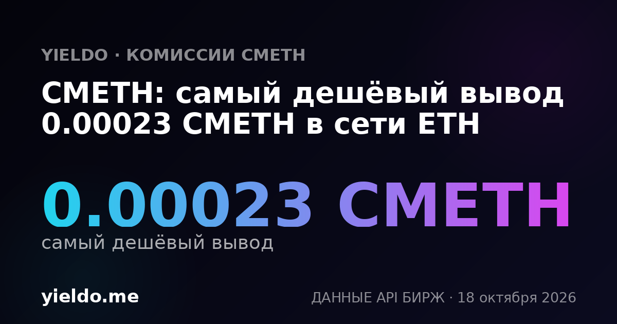 CMETH: самый дешёвый вывод 0.00023 CMETH в сети ETH