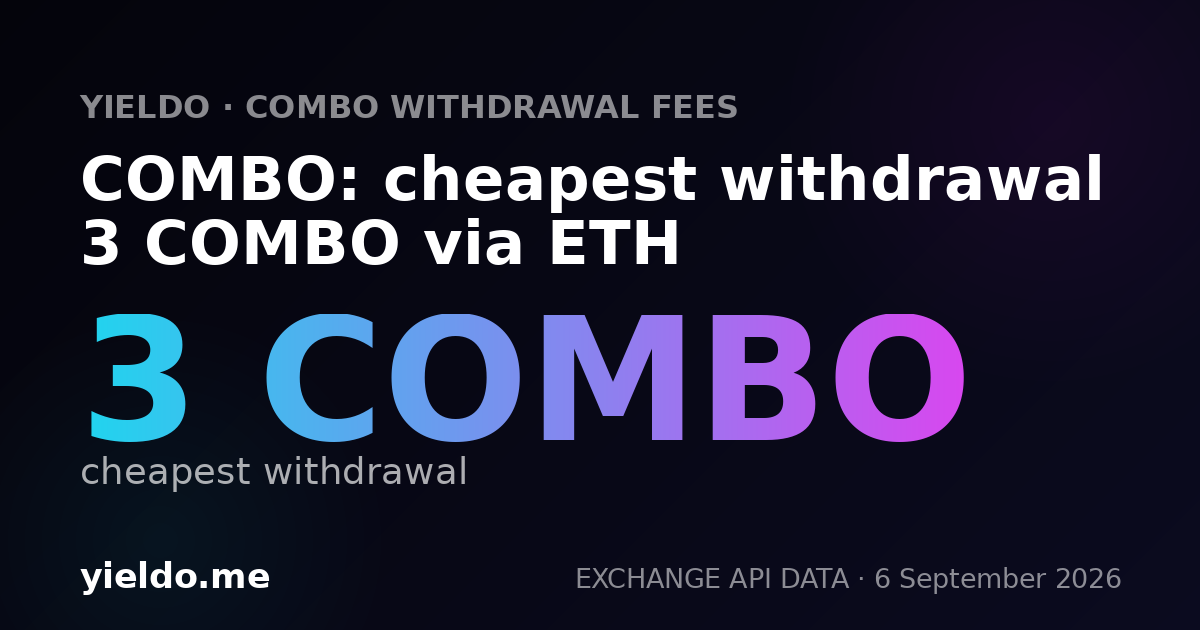 COMBO: cheapest withdrawal 3 COMBO via ETH