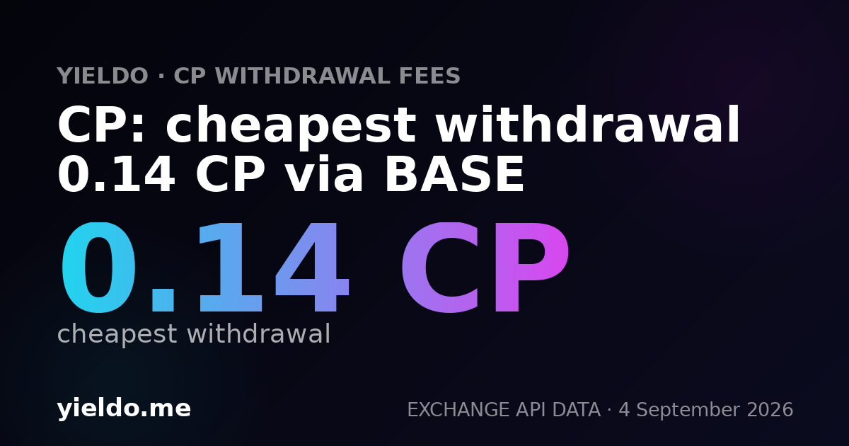 CP: cheapest withdrawal 0.14 CP via BASE