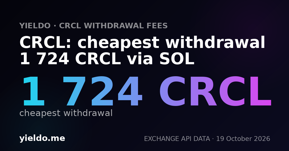 CRCL: cheapest withdrawal 1 724 CRCL via SOL