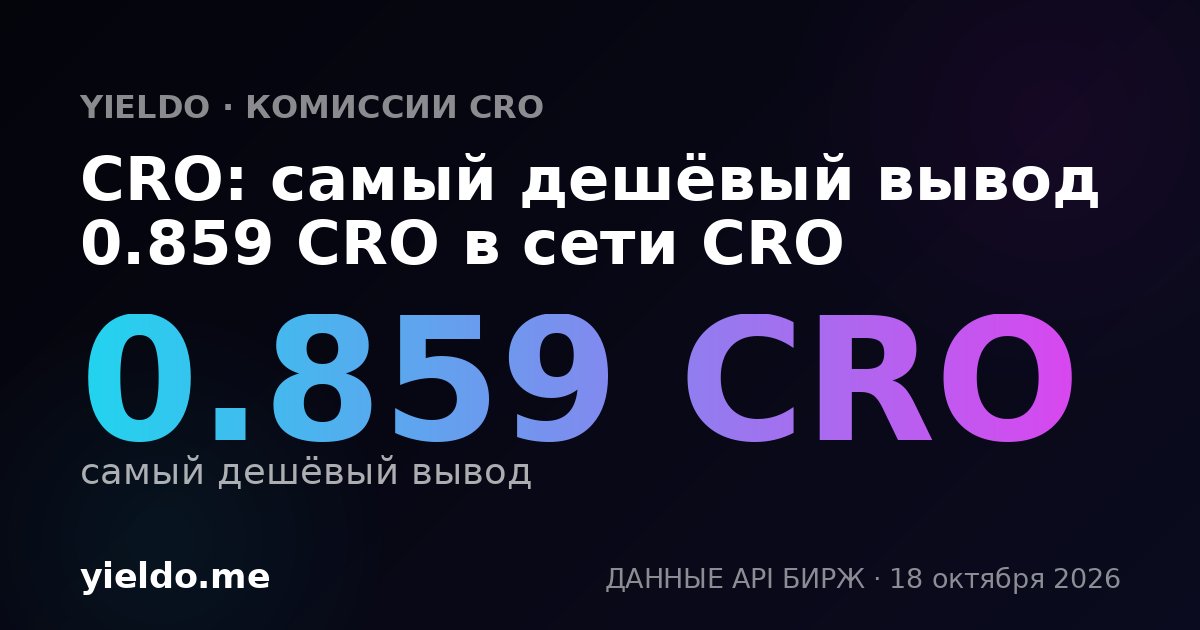 CRO: самый дешёвый вывод 0.859 CRO в сети CRO