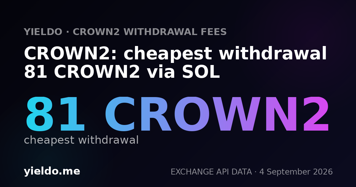 CROWN2: cheapest withdrawal 81 CROWN2 via SOL