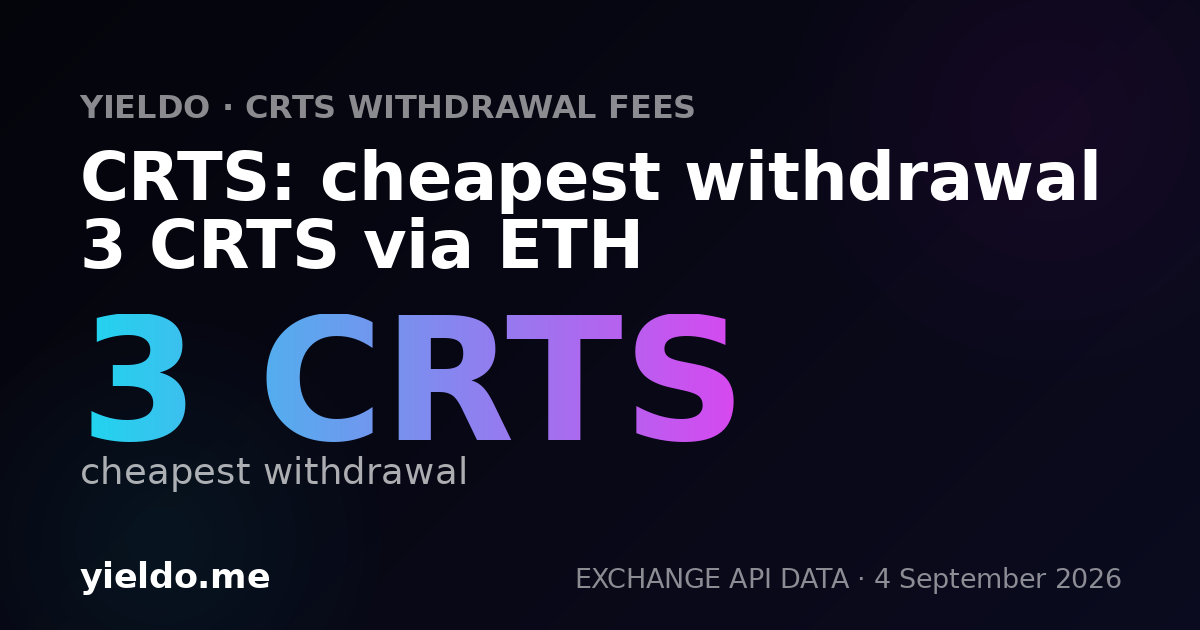 CRTS: cheapest withdrawal 3 CRTS via ETH