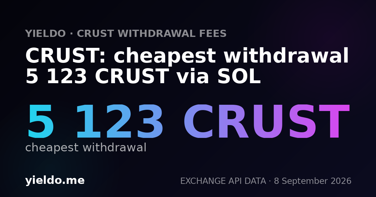 CRUST: cheapest withdrawal 5 123 CRUST via SOL
