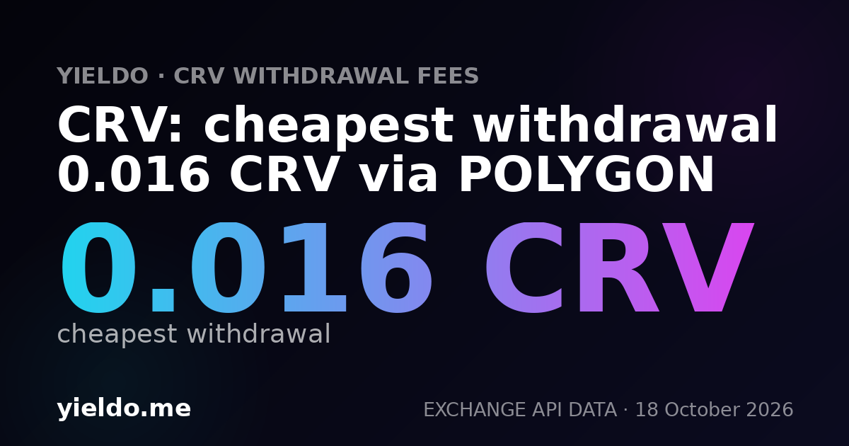 CRV: cheapest withdrawal 0.016 CRV via POLYGON