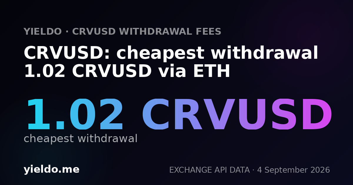 CRVUSD: cheapest withdrawal 1.02 CRVUSD via ETH