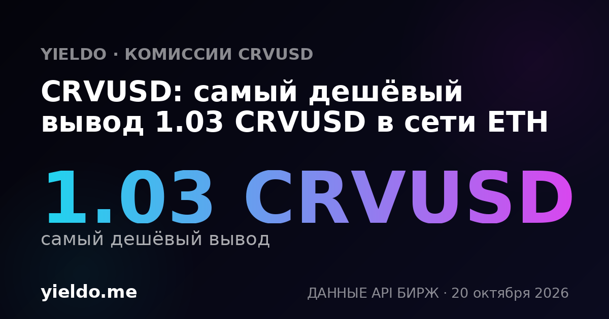 CRVUSD: самый дешёвый вывод 1.03 CRVUSD в сети ETH