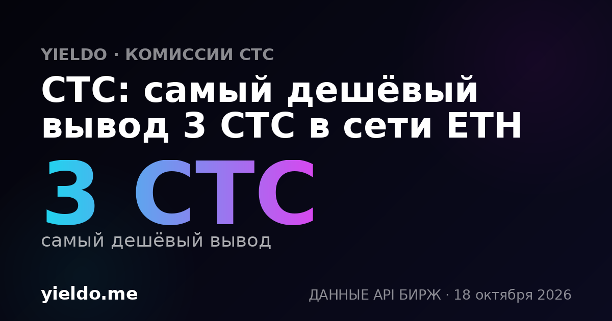 CTC: самый дешёвый вывод 3 CTC в сети ETH