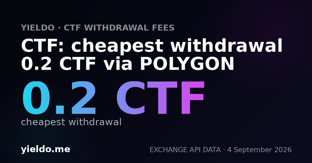 CTF: cheapest withdrawal 0.2 CTF via POLYGON