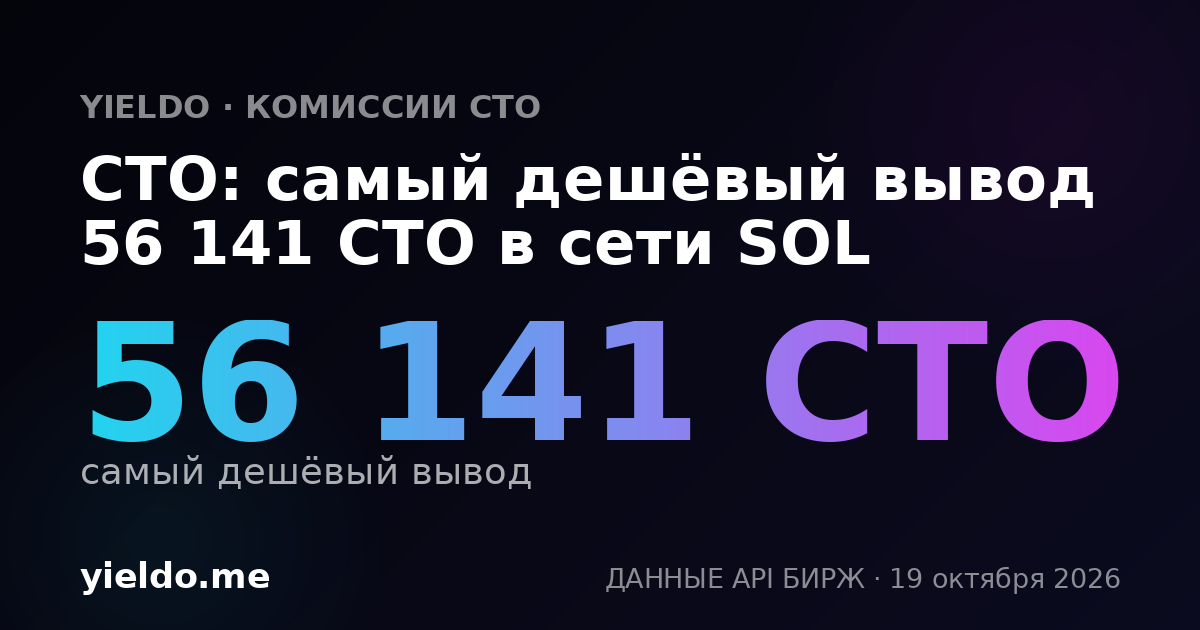 CTO: самый дешёвый вывод 56 141 CTO в сети SOL