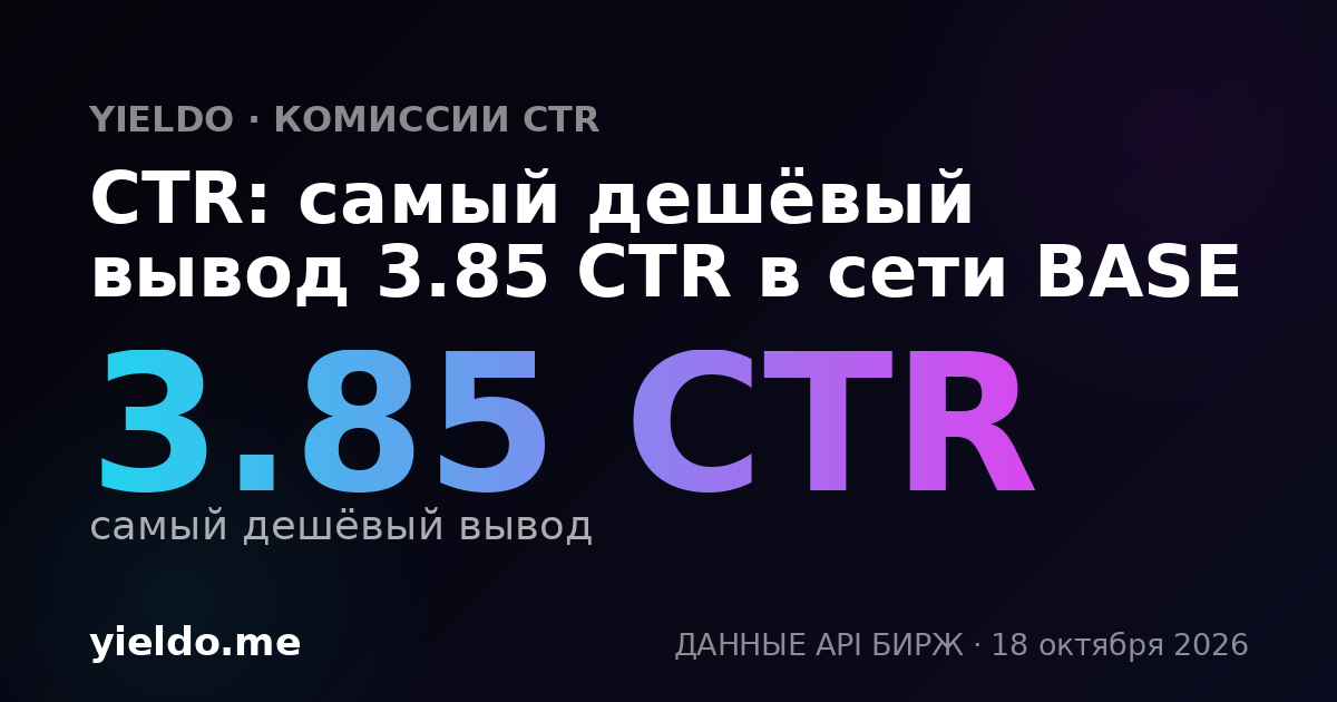 CTR: самый дешёвый вывод 3.85 CTR в сети BASE