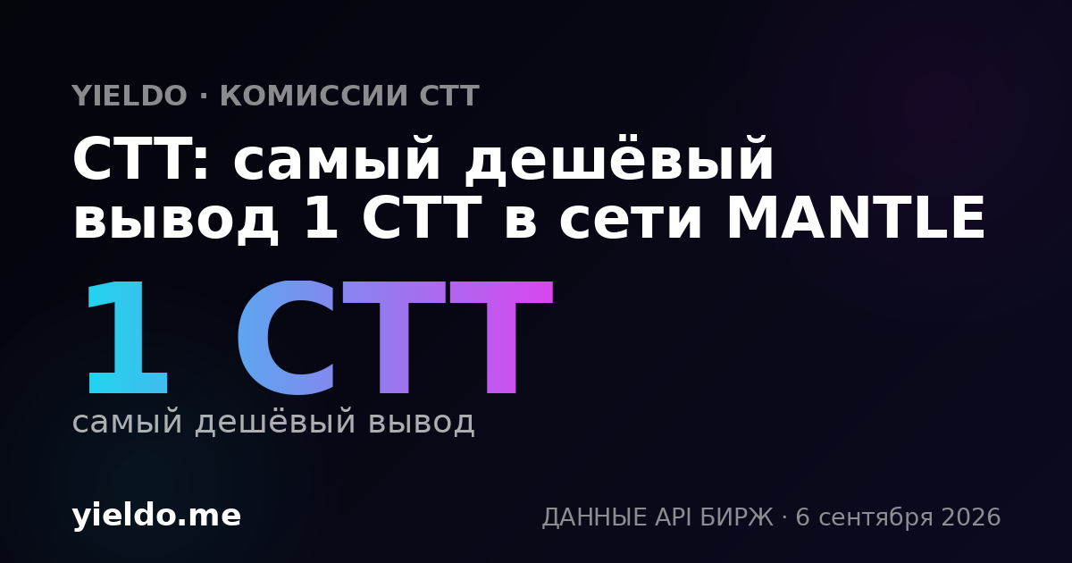 CTT: самый дешёвый вывод 1 CTT в сети MANTLE