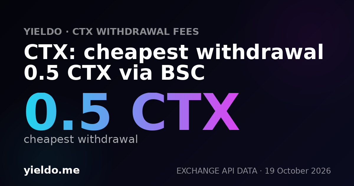 CTX: cheapest withdrawal 0.5 CTX via BSC