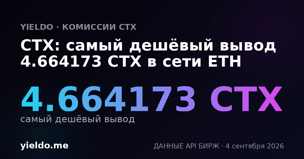 CTX: самый дешёвый вывод 4.664173 CTX в сети ETH