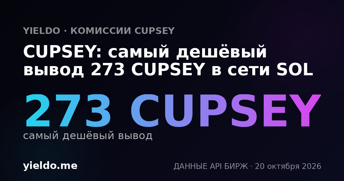 CUPSEY: самый дешёвый вывод 273 CUPSEY в сети SOL