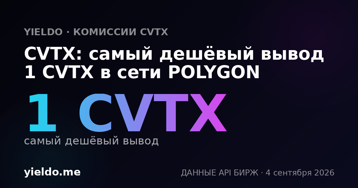 CVTX: самый дешёвый вывод 1 CVTX в сети POLYGON