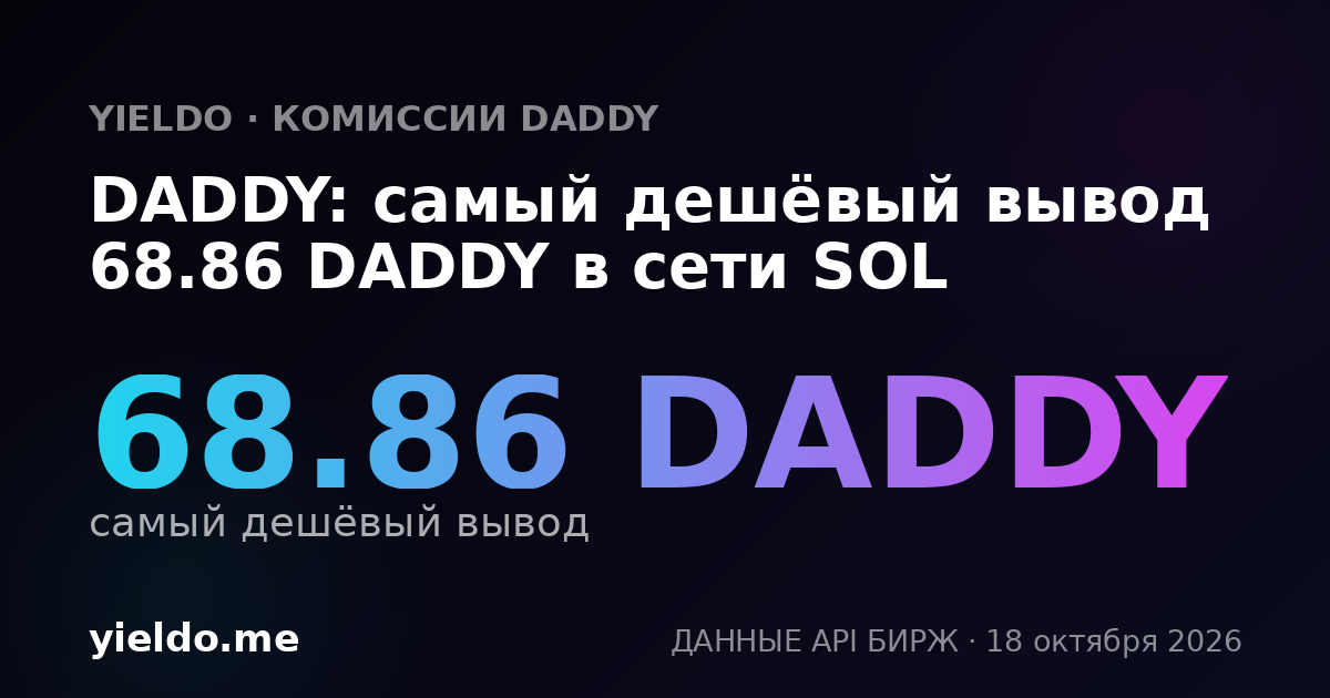 DADDY: самый дешёвый вывод 68.86 DADDY в сети SOL