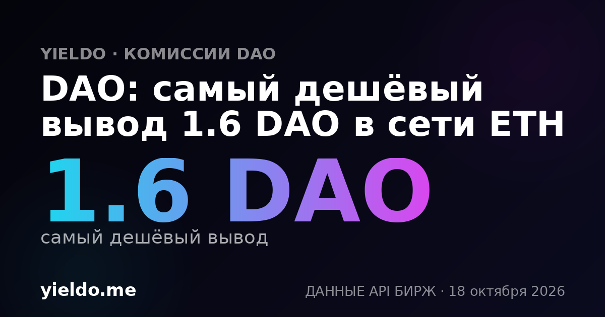 DAO: самый дешёвый вывод 1.6 DAO в сети ETH