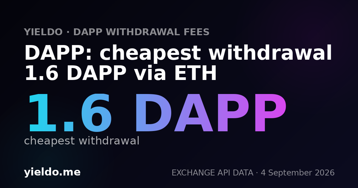 DAPP: cheapest withdrawal 1.6 DAPP via ETH