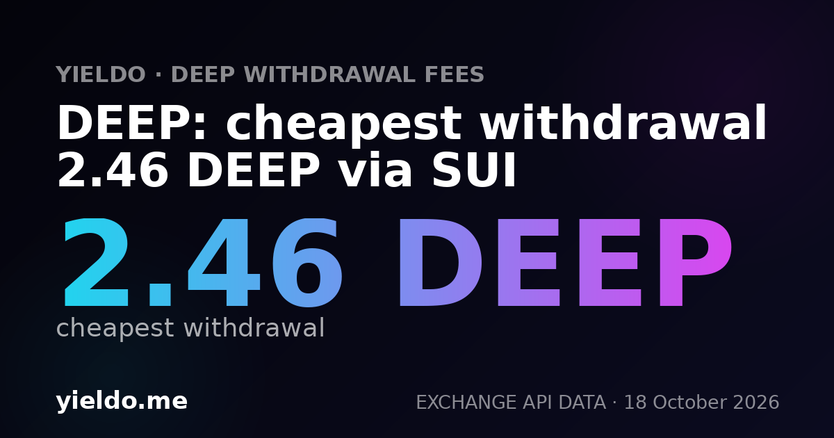 DEEP: cheapest withdrawal 2.46 DEEP via SUI