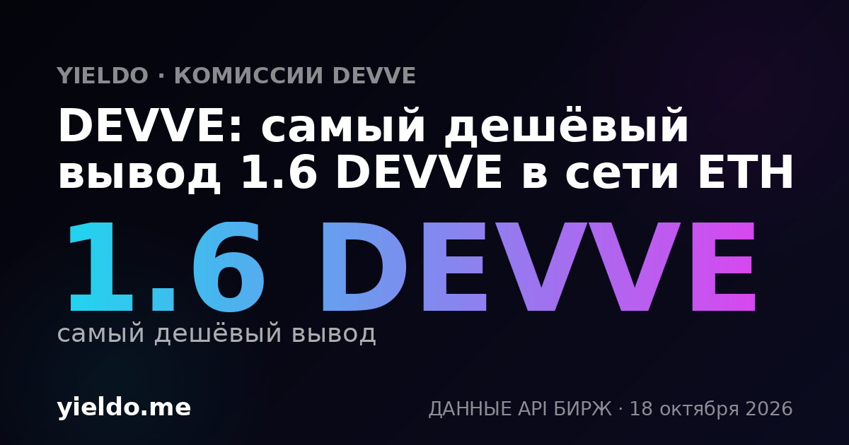 DEVVE: самый дешёвый вывод 1.6 DEVVE в сети ETH