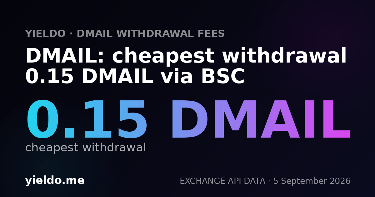 DMAIL: cheapest withdrawal 0.15 DMAIL via BSC