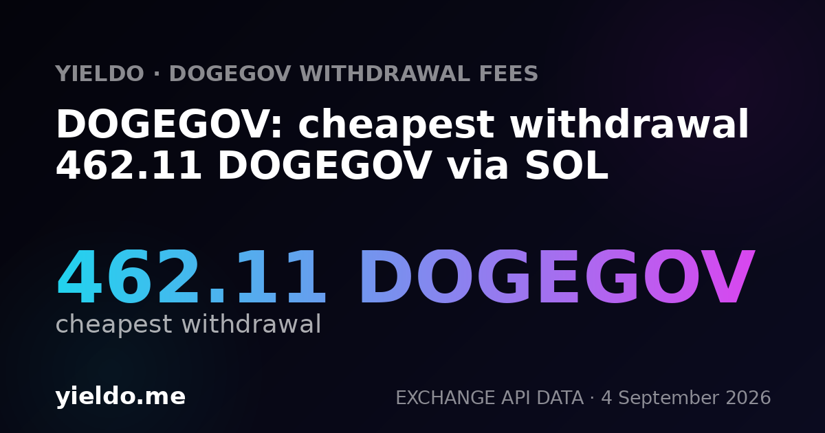 DOGEGOV: cheapest withdrawal 462.11 DOGEGOV via SOL
