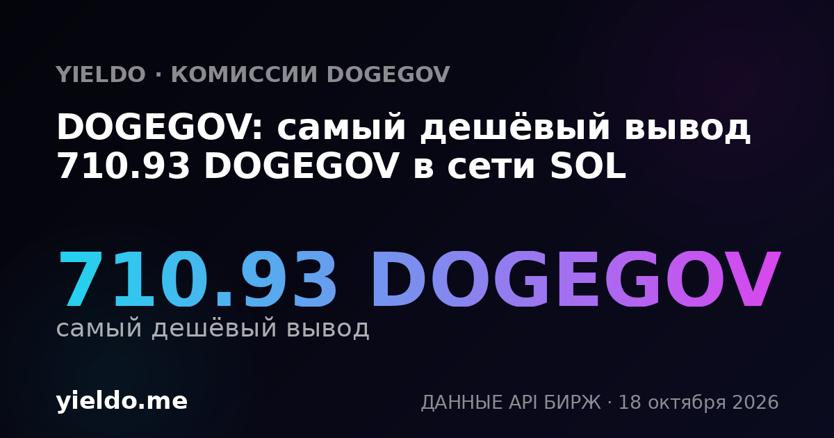 DOGEGOV: самый дешёвый вывод 710.93 DOGEGOV в сети SOL
