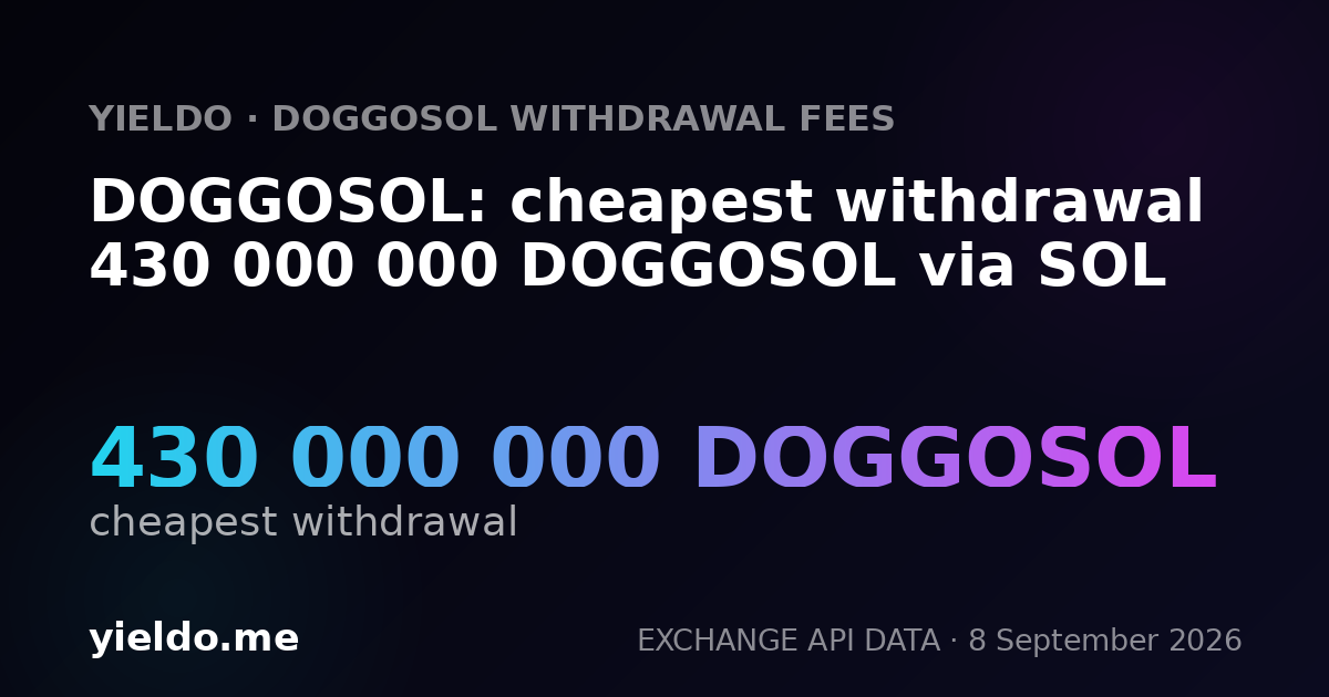 DOGGOSOL: cheapest withdrawal 430 000 000 DOGGOSOL via SOL