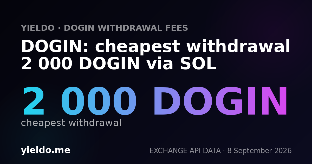 DOGIN: cheapest withdrawal 2 000 DOGIN via SOL
