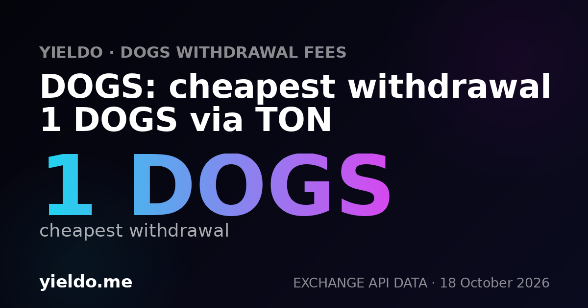DOGS: cheapest withdrawal 1 DOGS via TON