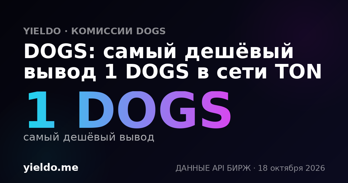 DOGS: самый дешёвый вывод 1 DOGS в сети TON
