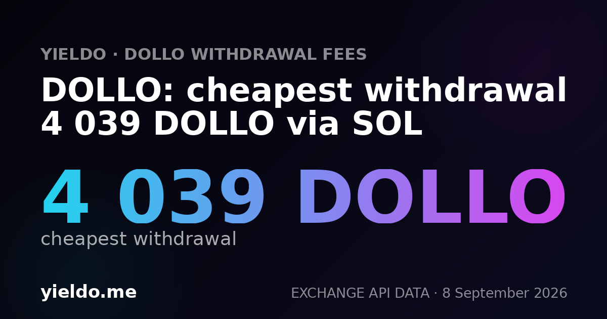 DOLLO: cheapest withdrawal 4 039 DOLLO via SOL