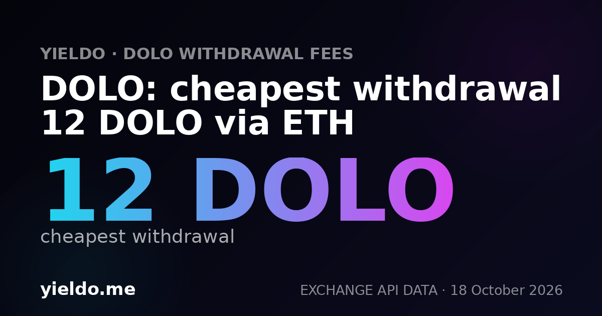 DOLO: cheapest withdrawal 12 DOLO via ETH