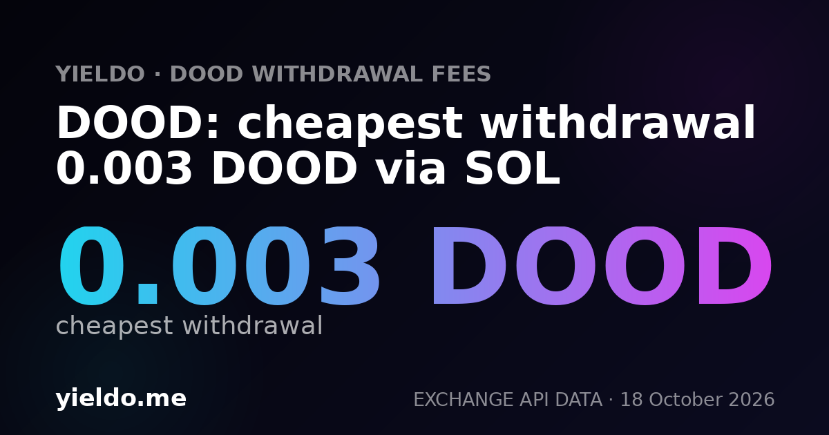 DOOD: cheapest withdrawal 0.003 DOOD via SOL
