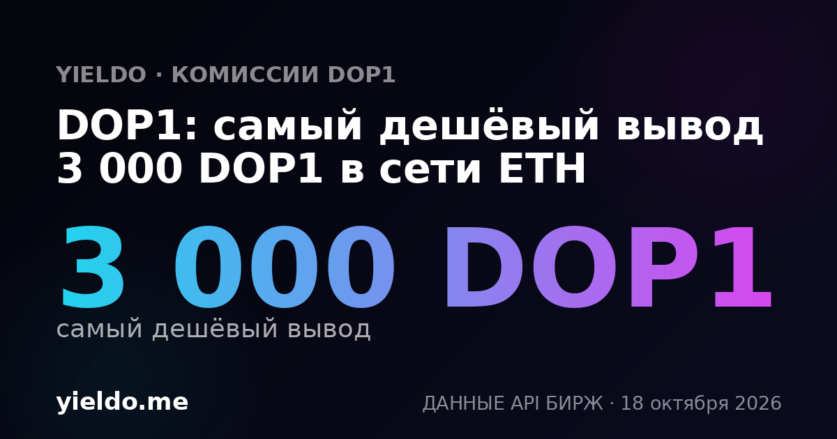 DOP1: самый дешёвый вывод 3 000 DOP1 в сети ETH